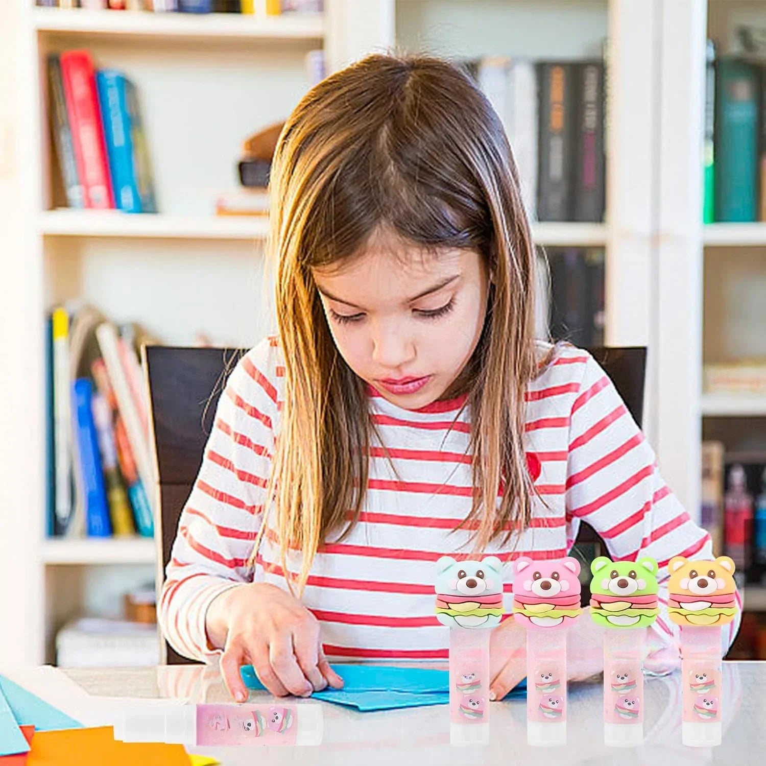 4-Pack Cute Solid Glue Sticks – Cartoon School & Office Craft Adhesive Supplies