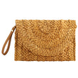 Straw Woven Shoulder Bag for Women – Large Capacity Raffia Tote with Flap Envelope Style for Summer & Beach