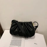 Women’s PU Leather Ruched Cloud Clutch – Small Messenger Shoulder Bag with Adjustable Strap, Fashion Crossbody Purse for Travel