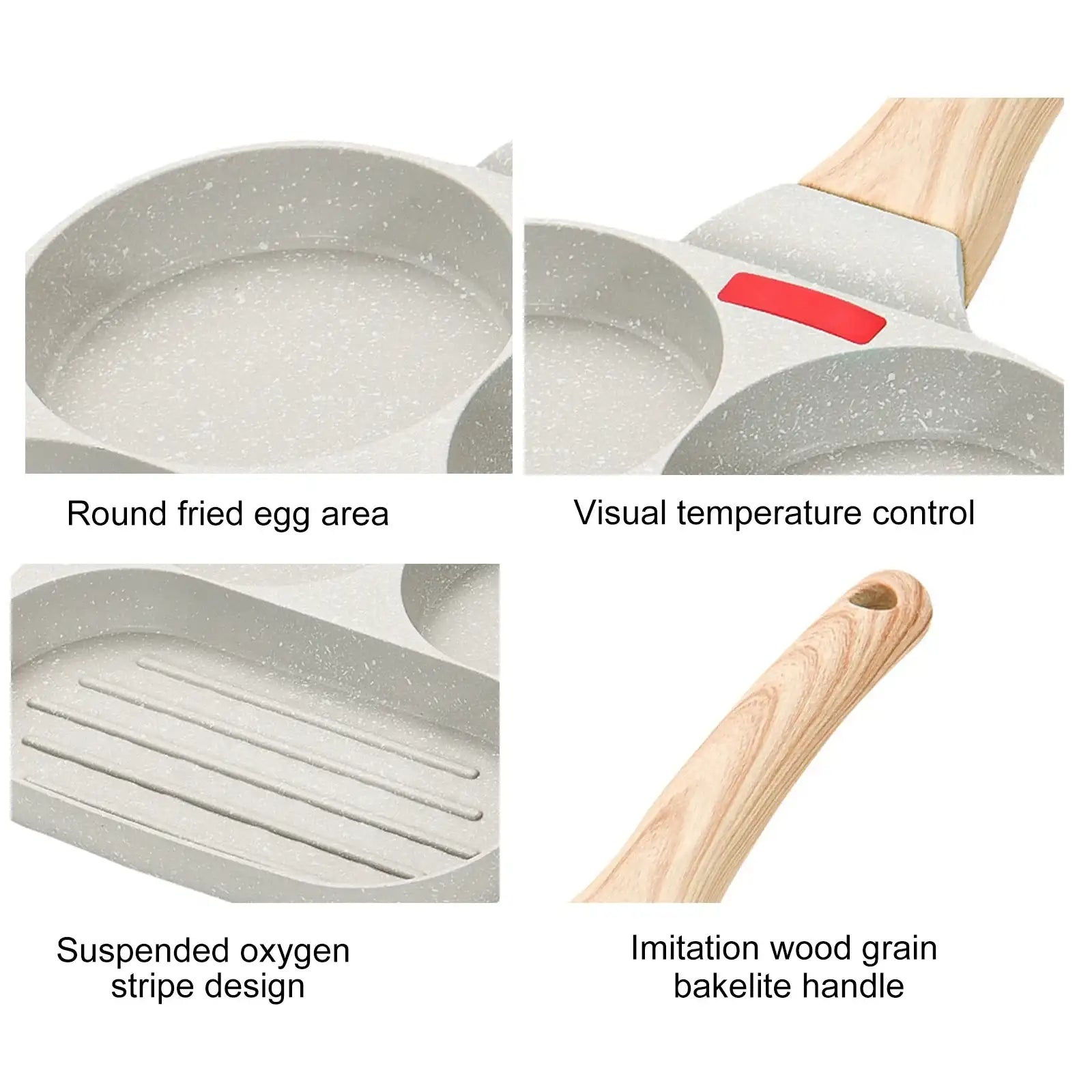 2-4 Holes Thickened Non-Stick Omelet & Pancake Frying Pan – Multi-Hole Breakfast Maker