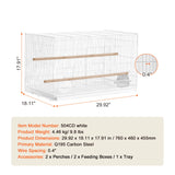 Succebuy 30in Flight Bird Cage – Stackable Divided Travel Cage with Handle & Perch for Small Birds and Pets