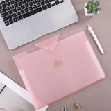 Accordion File Organizer with 5 Pockets – Portable Expanding Document Folder for School & Office (Pink)