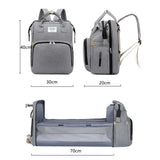 Foldable Bed Diaper Bag with Changing Station, Insulated Pocket & Large-Capacity Double-Shoulder Mommy Bag