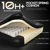 Ergonomic Gaming Chair with Pocket Spring Cushion – High-Back Gaming & Office Chair with Massage Lumbar Pillow, Adjustable Footrest & Headrest