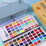 Ginflash 50-90 Colors Solid Pigment Watercolor Paint Set – Portable Brush Pen