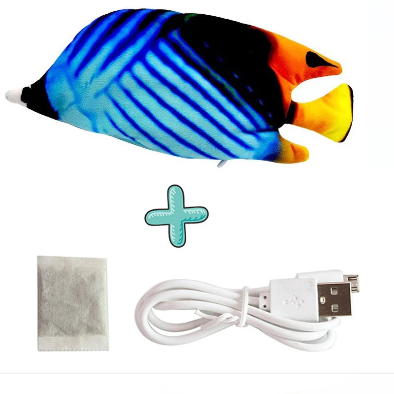 USB Rechargeable Floppy Fish Cat Toy – Interactive Electric Chew & Bite Toy for Cats, Realistic Motion Play Pet Supplies
