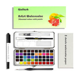 Ginflash 50-90 Colors Solid Pigment Watercolor Paint Set – Portable Brush Pen