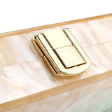 Women’s Striped Acrylic Box Clutch – Trendy Green & Beige Luxury Evening Purse, Casual Cute Handbag for Parties & Special Events