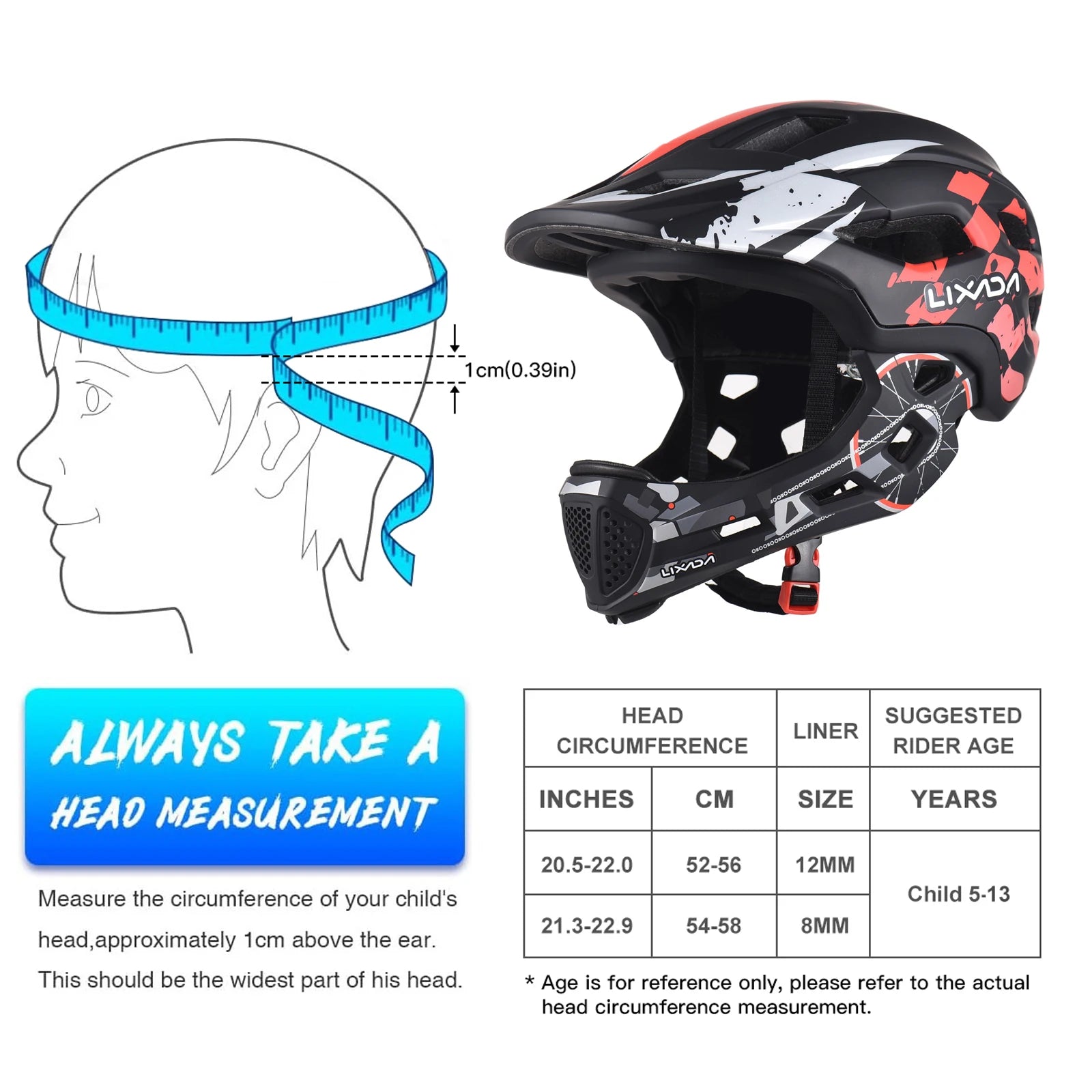 Kids’ Detachable Full-Face Cycle Helmet – Adjustable Children’s Bicycle Safety Helmet for Cycling & Outdoor Sports
