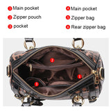 Luxury Leopard Print Cowhide Handbag for Women – Large Capacity Shoulder Bag