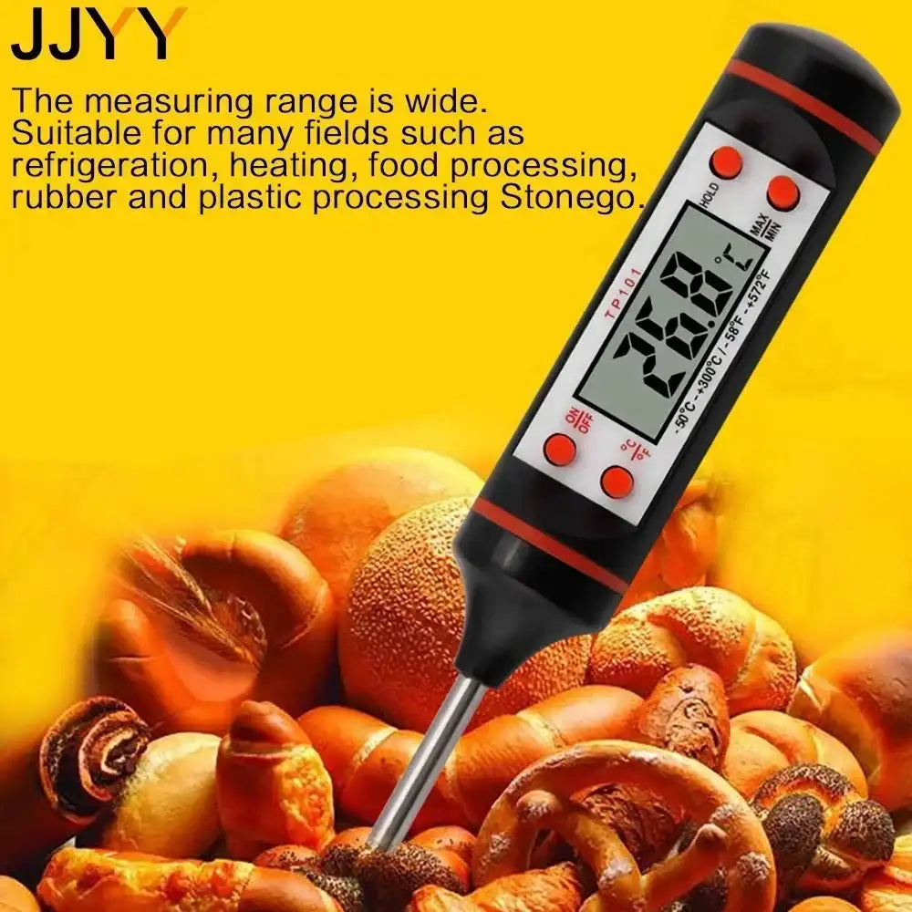 JJYY Digital Food & Meat Thermometer – Instant Read Kitchen Probe for Cooking, BBQ, Oil & Liquid Temperature Measuring