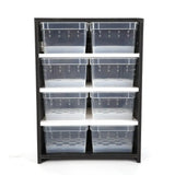 Multi-Layer Acrylic Reptile Breeding Cabinet – 8 Box Transparent Enclosure with Heating Pad & Hygrometer