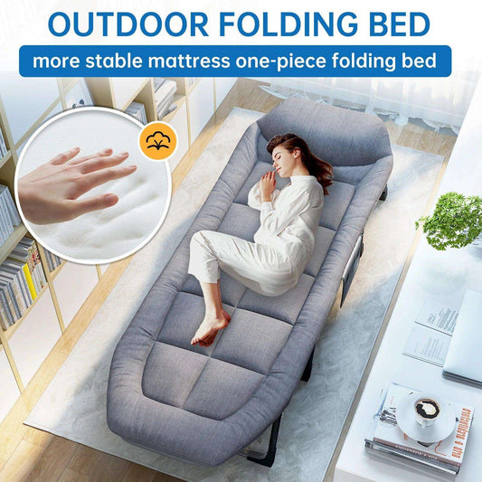 Niceway 6 Adjustable Positions Camping Cot with Mattress & Pillow for Adults 550LBS Heavy Duty Sleeping Cot Outdoor Folding Bed - PulinGO