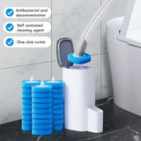 Wall-Mounted Disposable Toilet Brush & Holder Set – Includes 8/16/24 Refill Heads