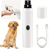 Rechargeable USB Electric Dog Nail Trimmer with 3 Grinding Ports for Small to Large Dogs ✂️🐶