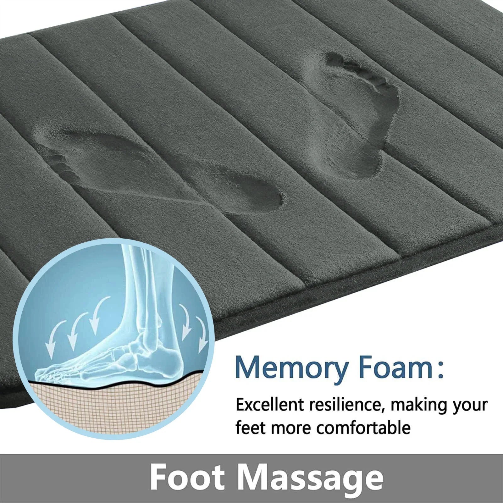 Super Absorbent Memory Foam Bath Mat – Non-Slip Soft Bathroom Rug for Shower, Bathtub, Toilet 🚿🛁