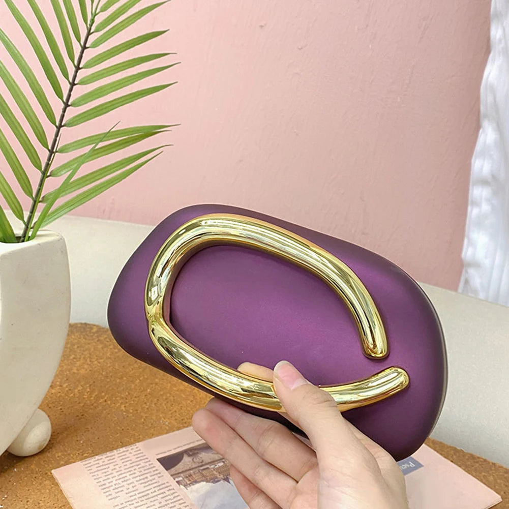 Women’s Retro PU Leather Clutch Bag – Elegant Evening Party Shoulder Crossbody Purse with Chain Strap & Phone Holder