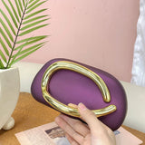 Women’s Retro PU Leather Clutch Bag – Elegant Evening Party Shoulder Crossbody Purse with Chain Strap & Phone Holder