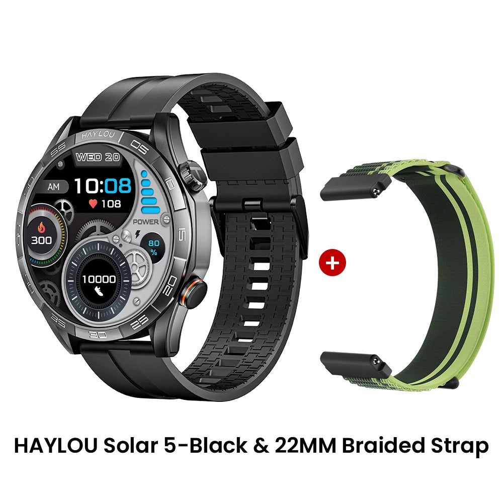 Haylou Solar 5 Smartwatch – 1.58” AMOLED Display, 60Hz Refresh Rate, Voice Calling, 24H Health Monitoring & Sports Fitness Watch for Men