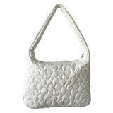 Quilted Top-Handle Bubble Bag – Large Capacity Cotton-Padded Winter Messenger Handbag for Women & Girls