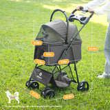 Wedyvko Luxury Detachable Pet Stroller & Rolling Carrier – Four-Wheeled Universal Dog Cart with Cup Holder and Travel Bag
