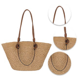 Women Woven Tote Bag – Large Capacity Wicker Beach Shoulder Bag for Summer Travel & Casual Chic