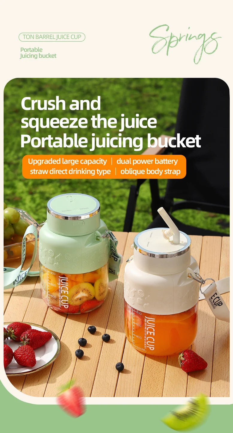 27oz Portable USB Rechargeable Blender – Large Capacity Electric Juice Cup for Smoothies, Milkshakes & More 🍓⚡