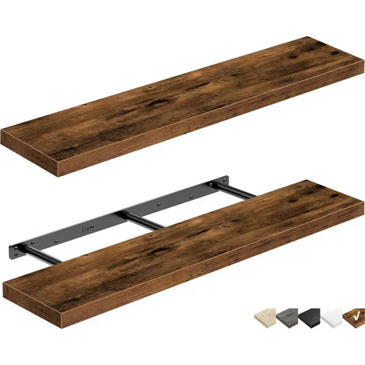 36-inch Floating Wall Shelf Set (2-Pack) – Slim Profile Storage Solution for Bathroom & Bedroom
