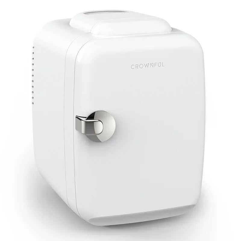 Crownful 4 L Mini Fridge – AC/DC Cooler & Warmer for Beauty, Skincare, Car & Travel