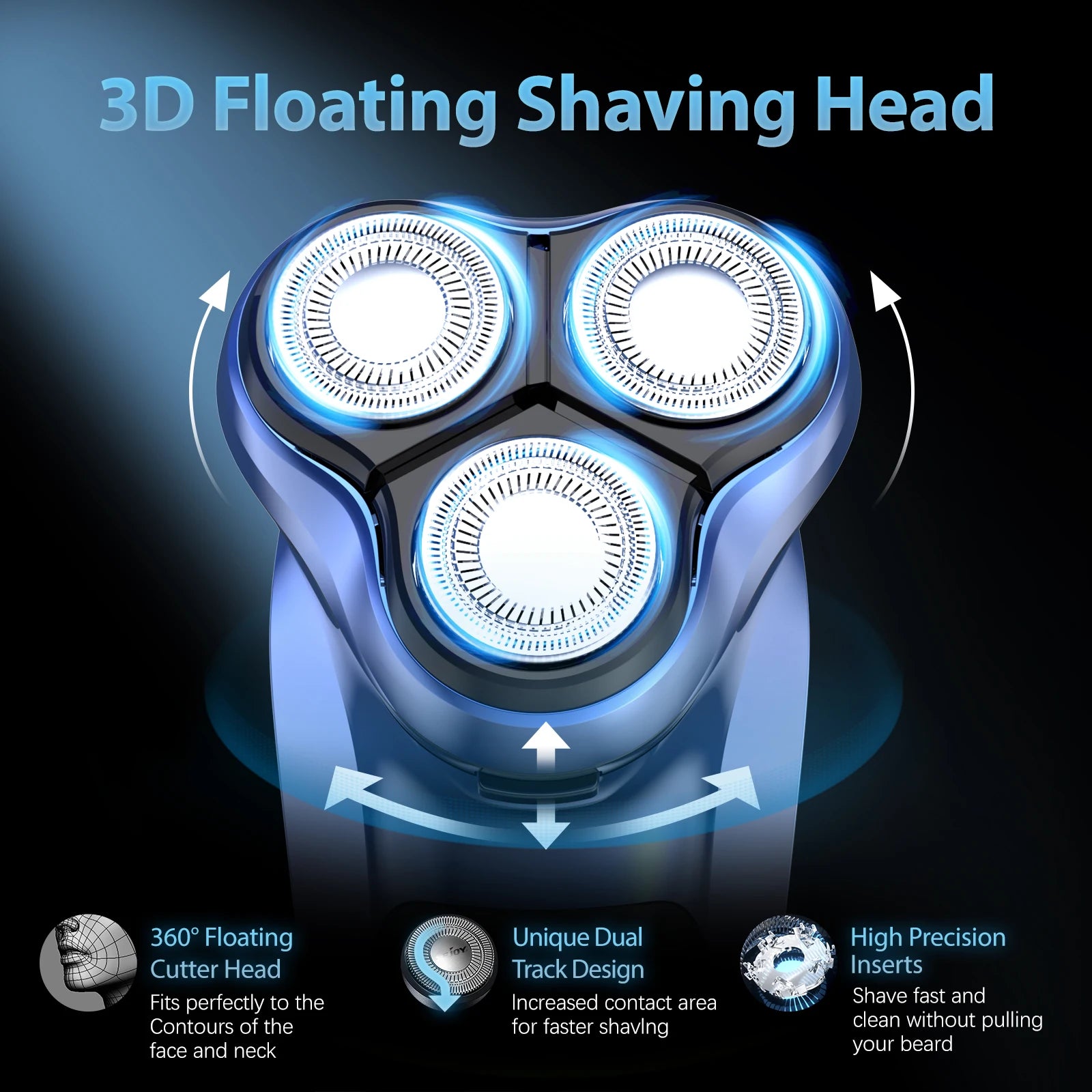 Sejoy Electric Razor – USB‑C Rechargeable Rotary Shaver with 3D Floating Heads & Pop‑Up Trimmer for Travel 🧳🪒