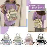 Kawaii School Backpack – Casual Fashion Student Rucksack with Cute Pins for Travel, Shopping & Outdoor Use