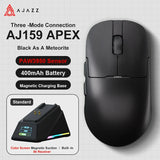 AJ159 Apex Wireless Gaming Mouse – 58g Lightweight, 42,000 DPI PAW3950/3395 Sensor, Tri-Mode Bluetooth/2.4G/Wired
