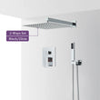 Chrome Shower Faucet Set – 2/3-Way Rainfall System with Brass Mixer & Diverter (8–16" Head, Wall-Mounted, Embedded Box Control)