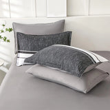 7-Piece Striped Comforter Set – Complete Bedding Ensemble with Comforter, Flat & Fitted Sheet, Pillowcases & Shams