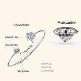S925 Silver Bracelet with 1.1CT Moissanite – Elegant Small Flower Design for Men & Women 🌸💎