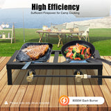 8000W Camping Double Burner Stove – Portable Outdoor Gas Cooker with Regulator & Hose for BBQ & Camping 🔥🍖