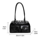 Retro Y2K Under-Arm PU Leather Bag for Women – Multi-Pocket Shoulder Tote & Casual Designer Satchel