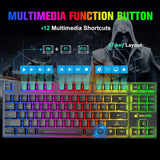 Mambasnake T87 Wireless Gaming Keyboard & Mouse Combo with 87-Key Rainbow LED Backlight and Rechargeable Battery (118 characters)