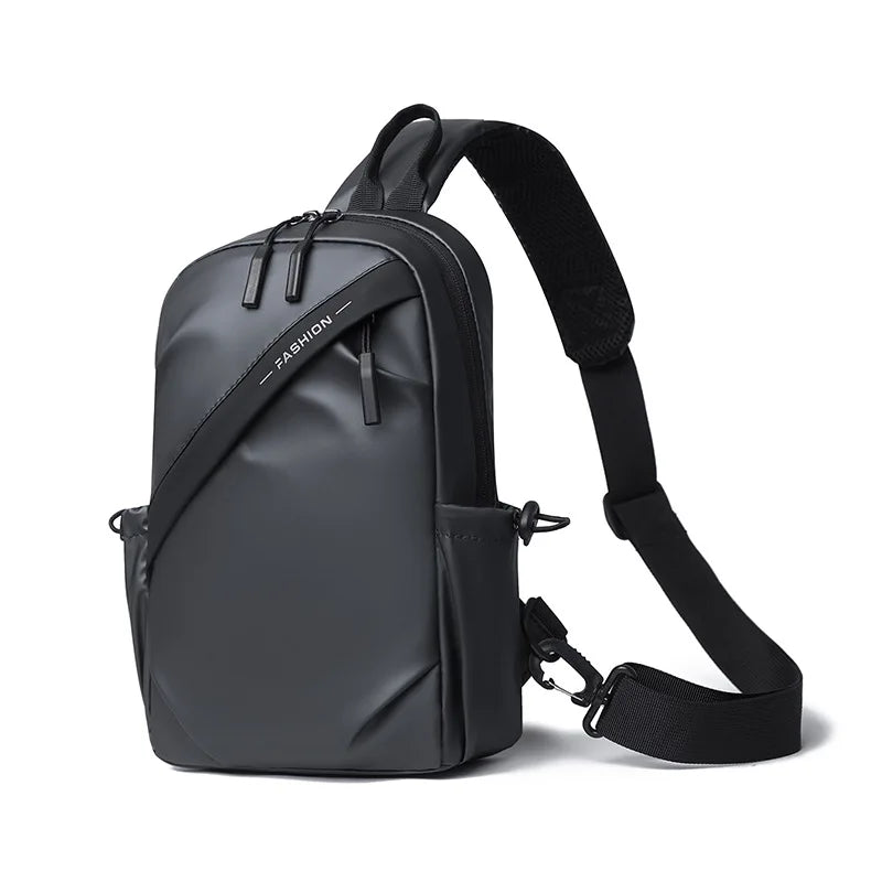 Men’s Oxford Chest Rig Bag – Zippered Tactical Fanny Pack with Polyester Bucket Design for Streetwear & Daily Carry