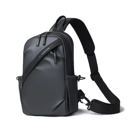 Men’s Oxford Chest Rig Bag – Zippered Tactical Fanny Pack with Polyester Bucket Design for Streetwear & Daily Carry