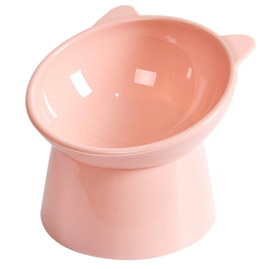 Tilted Elevated Cat Food Bowl – Ergonomic Raised Anti-Vomiting Feeder for Flat-Faced Cats & Small Dogs