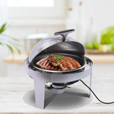 6L Round Roll-Top Electric Buffet Food Warmer Set – Premium Stainless Steel Chafing Dish