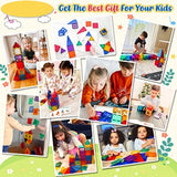 60PCS Magnetic Building Tiles Set – STEM Educational Construction Blocks, Sensory Learning Toys for Kids Ages 3+, Boys & Girls