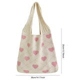 Heart-Pattern Large Capacity Tote Bag – Solid-Colour Shoulder Bag for Women
