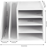 📂 Desktop File Holder Organizer – White PVC Desk File Organizer & Mail Sorter for Office, Home & School