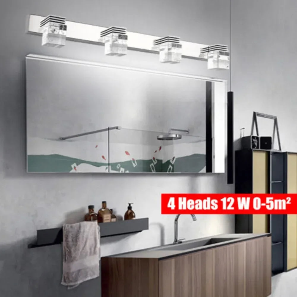 4-Head LED Mirror Front Wall Lamp – Modern Vanity Sconce, 0.5 m Illumination