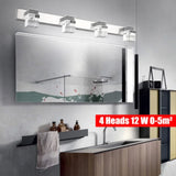 4-Head LED Mirror Front Wall Lamp – Modern Vanity Sconce, 0.5 m Illumination