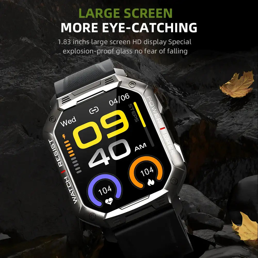 KUMI U3 Pro 1.83″ Smart Watch – IP68 Waterproof, Bluetooth Call 5.1 & 100+ Sport Modes ⌚🌊