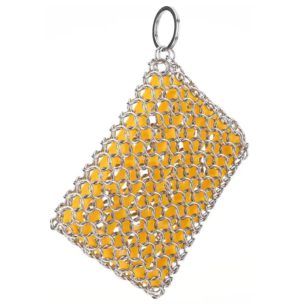 Stainless Steel Chainmail Scrubber for Cast Iron – Heavy-Duty Skillet & Pan Cleaner 🥘🔗