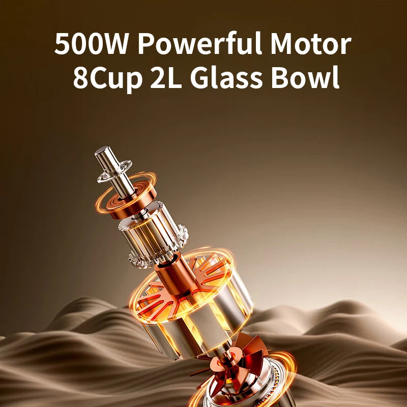 Food Processor 350W – Powerful Meat Grinder with 2 L Glass Bowl, 3 Speed Modes & 2 Bi‑Level Blades for Versatile Chopping 🥩🔪